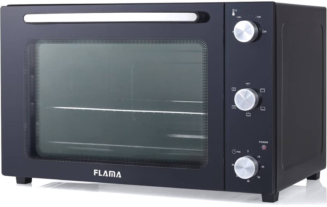 Horno de sobremesa compacto Flama 1528FL, 28 litros, función Turbo, EasyClean, negro